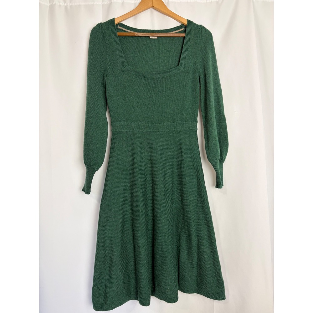 Boden Green Fit and Flare Knee Length Sweater Dress 4P Teacher Professional